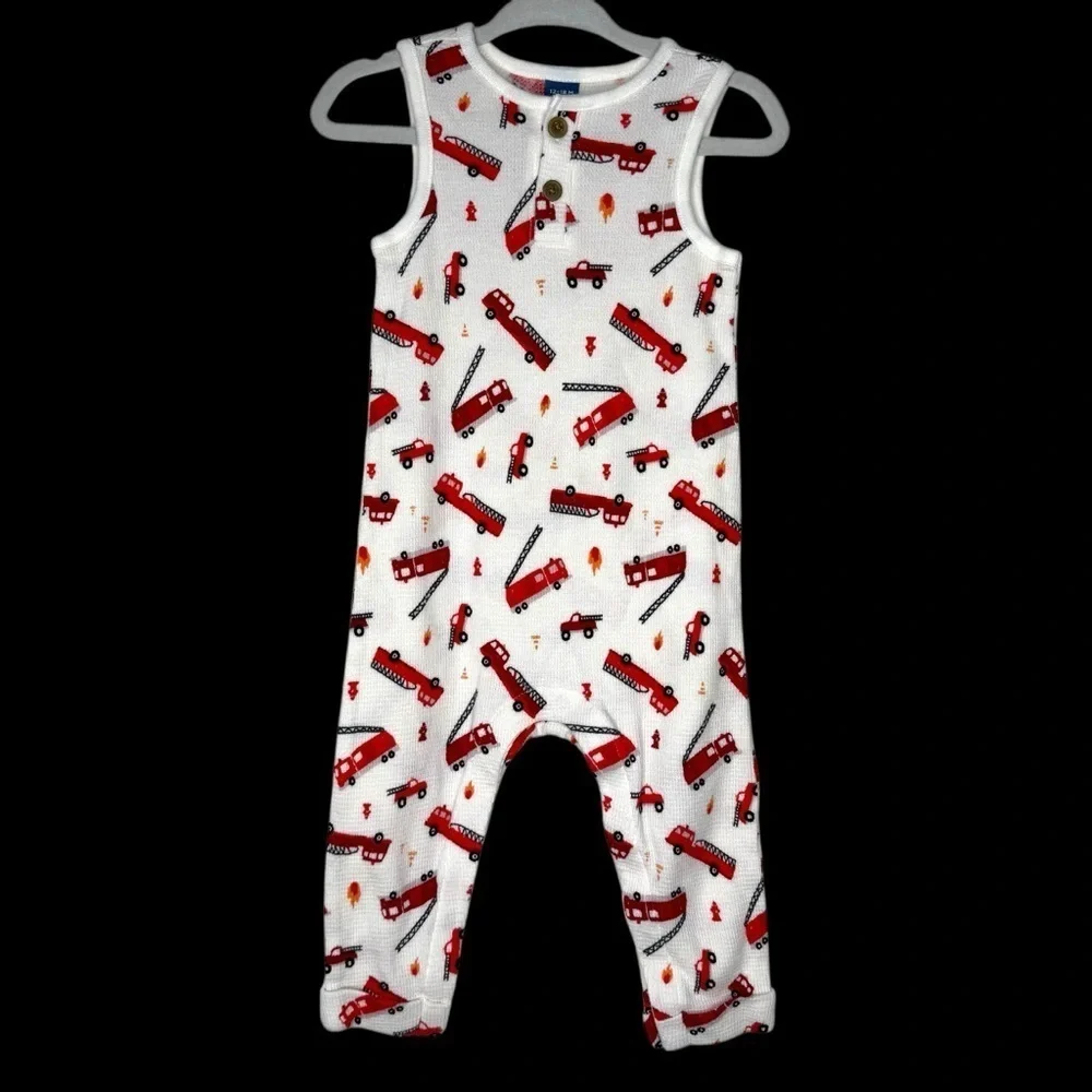 Old Navy Unisex Sleeveless Thermal-Knit Henley One Piece Jumpsuit Baby
